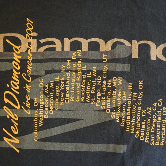 Vintage 2001 Gildan Neil Diamond 2001 Tour Men's XL T-Shirt RN# 93846 - Picture 12 of 16